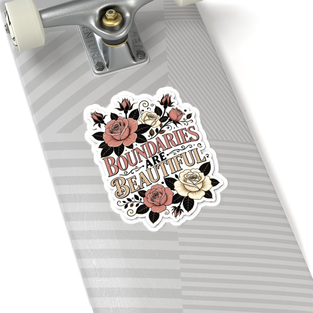 Boundary Sticker — "Boundaries Are Beautiful" Kiss-Cut Sticker