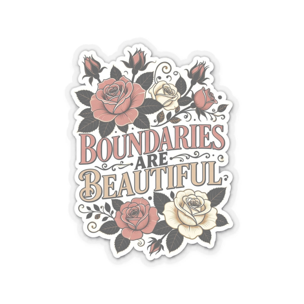 Boundary Sticker — "Boundaries Are Beautiful" Kiss-Cut Sticker