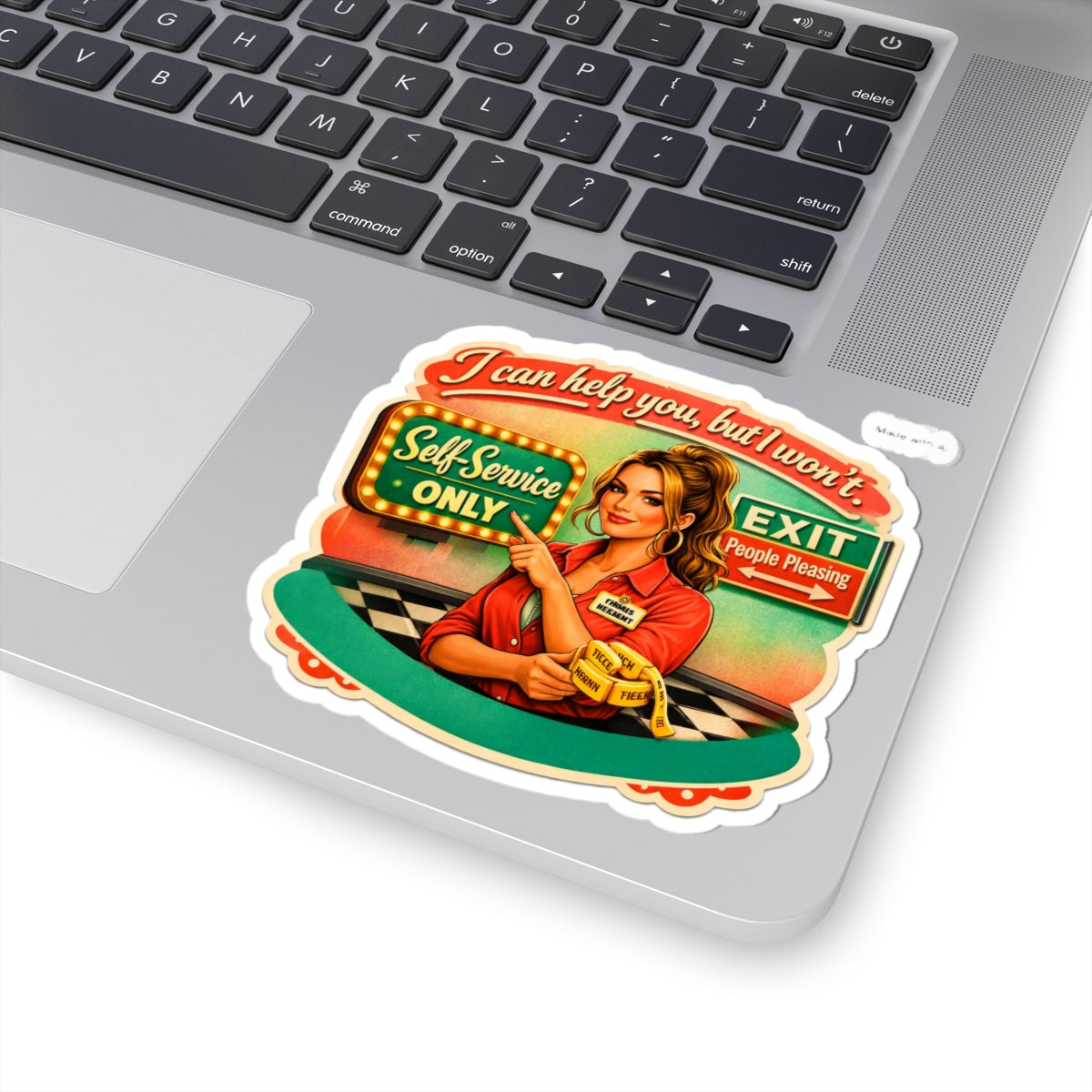 Self-Service Only Kiss-Cut Sticker — Retro &