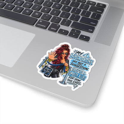 Boundary Boss Kiss-Cut Sticker — “My Boundaries Are Not a Suggestion”