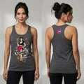 Savage Pin-Up Racerback Tank Top — Retro Badass Woman Graphic