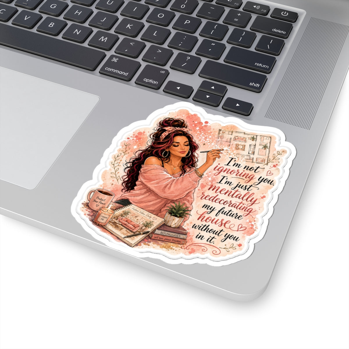 Funny &amp; Sassy "Mentally Redecorating My Future House" Sticker — Cute Cozy Planner Design