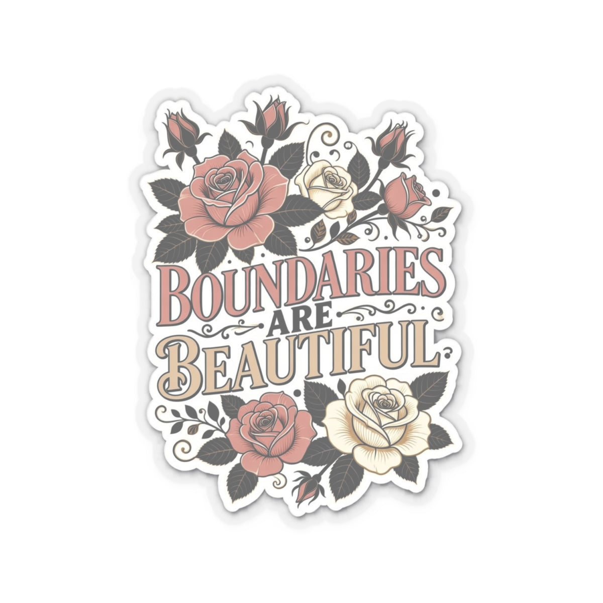 Boundary Sticker — "Boundaries Are Beautiful" Kiss-Cut Sticker