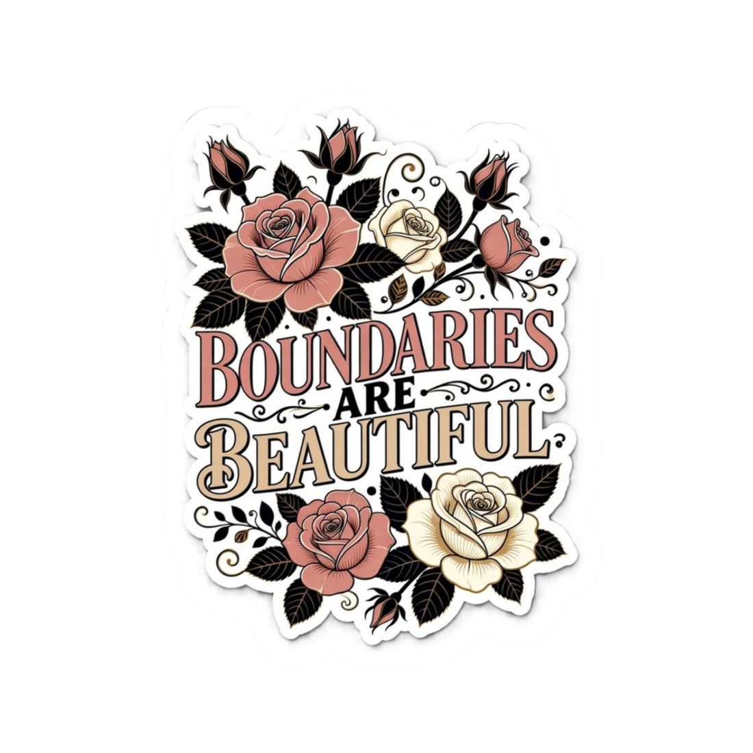 "Boundaries Are Beautiful" Kiss-Cut Sticker