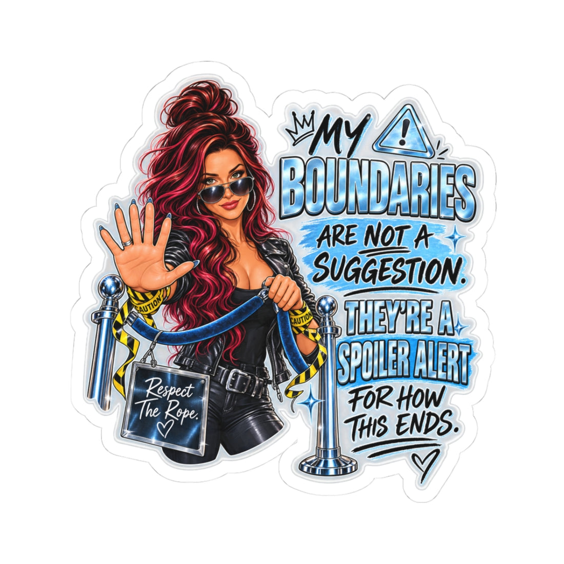 Boundary Boss Kiss-Cut Sticker — “My Boundaries Are Not a Suggestion”