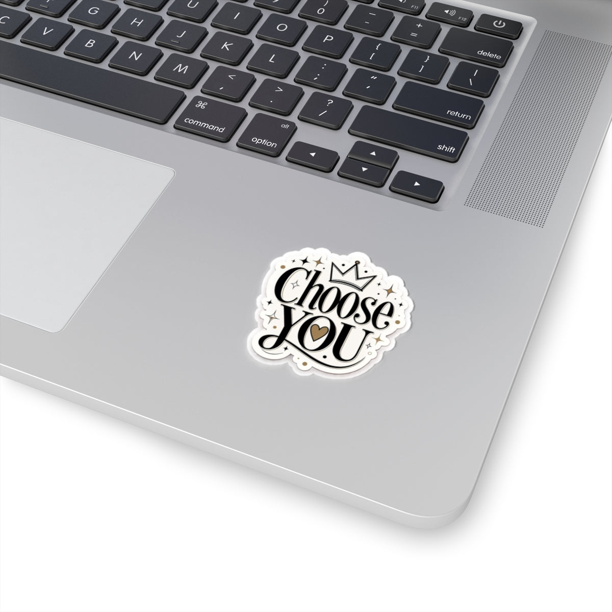 Choose You Decorative Sticker — Inspirational Crown Heart Kiss-Cut Sticker