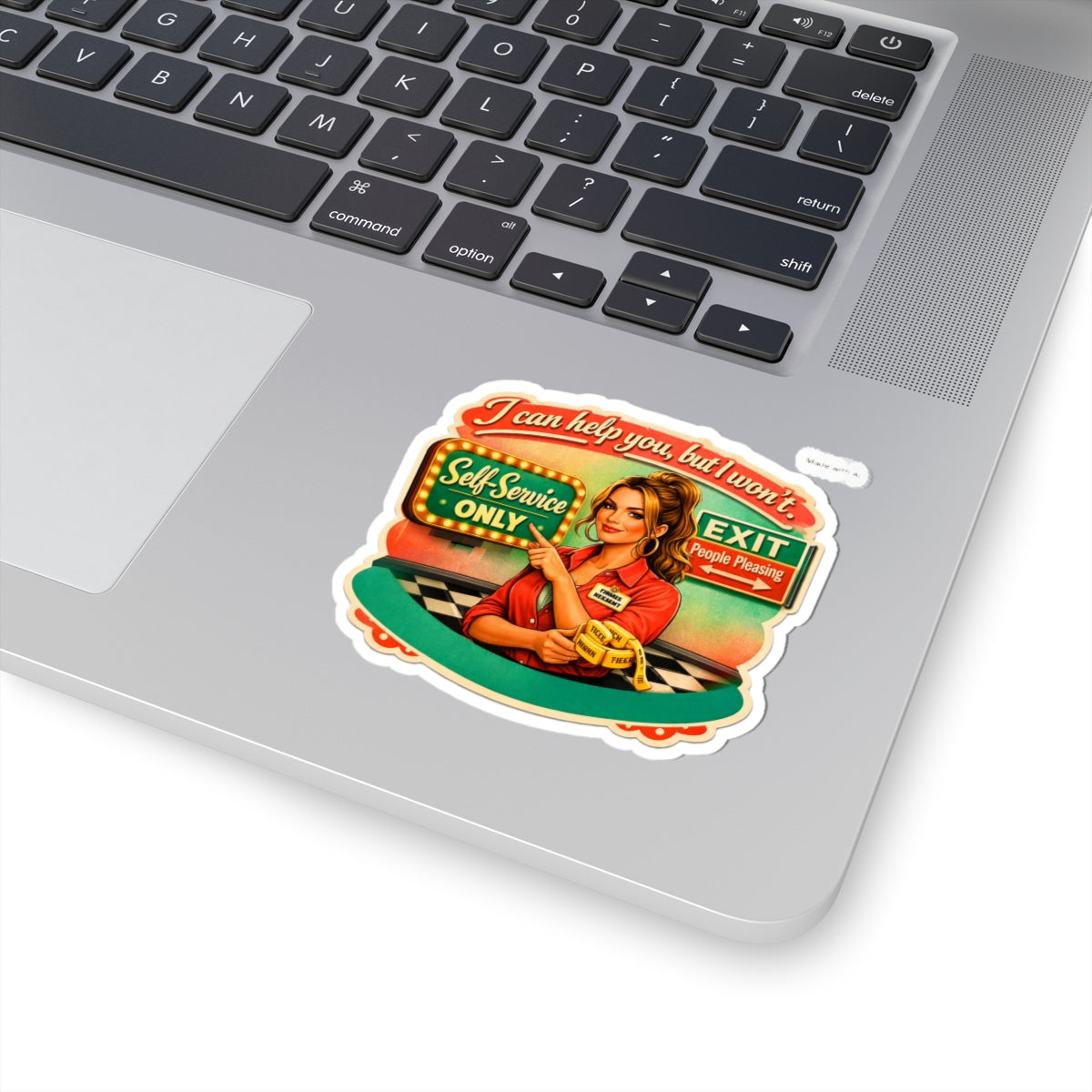 Self-Service Only Kiss-Cut Sticker — Retro &